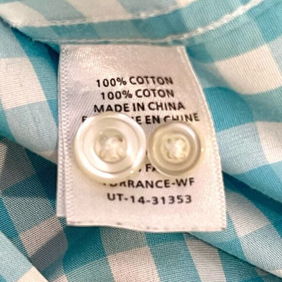 Untuckit Torrence-WF Gingham Print Dress Shirt. Size Medium Slim Fit Wrinkle Fre - Picture 6 of 8